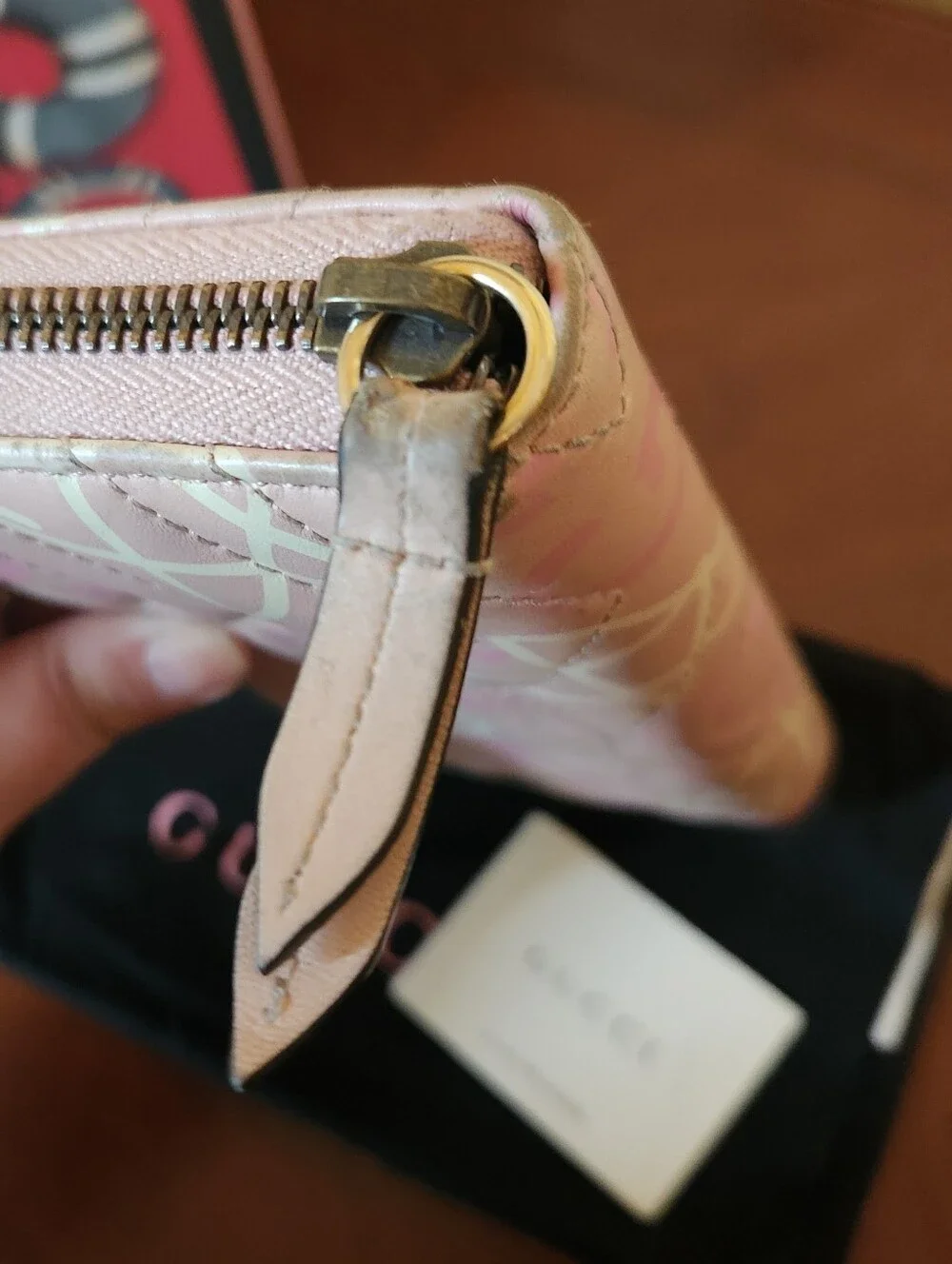 Gucci Calfskin Matelasse Ghost GG Marmont Zip Around Pink Wallet - Picture 5 of 12